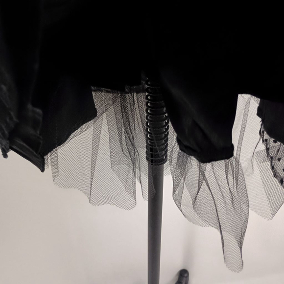 Vintage 90s Scott McClintock Black Floral Mini Dress Size 8 - Picture 12 of 13